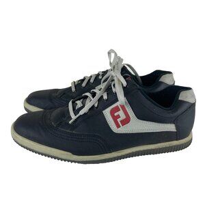FootJoy FJ Mens Sz 9.5 Black White Spikeless Golf Shoes Sneakers Cleats
